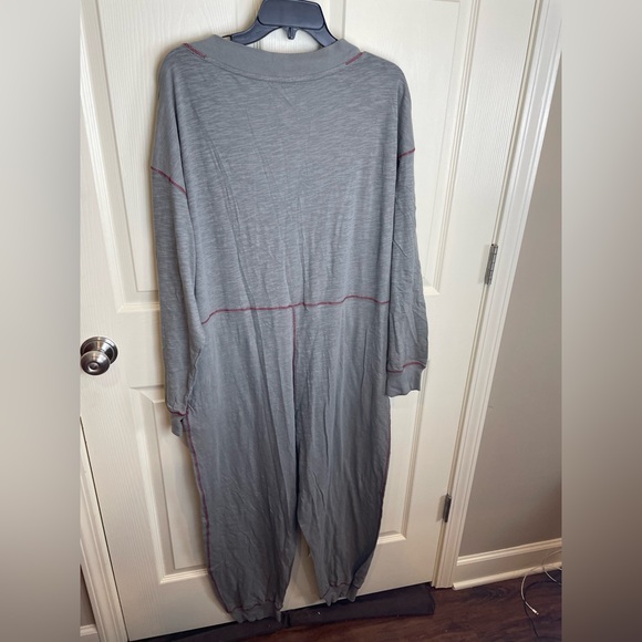 New Natural Life Johnnie Cotton Jumpsuit Women's Charcoal Gray Loungewear Medium - Picture 3 of 9